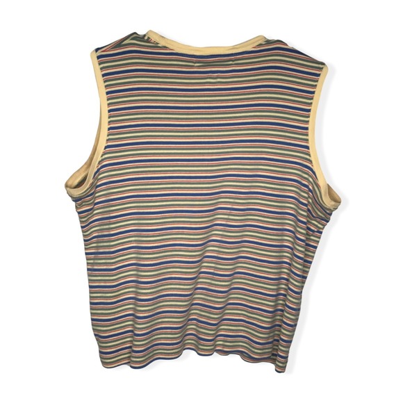 Vintage 90s Cotton Striped Tank Jones Wear Sport M - Picture 2 of 3